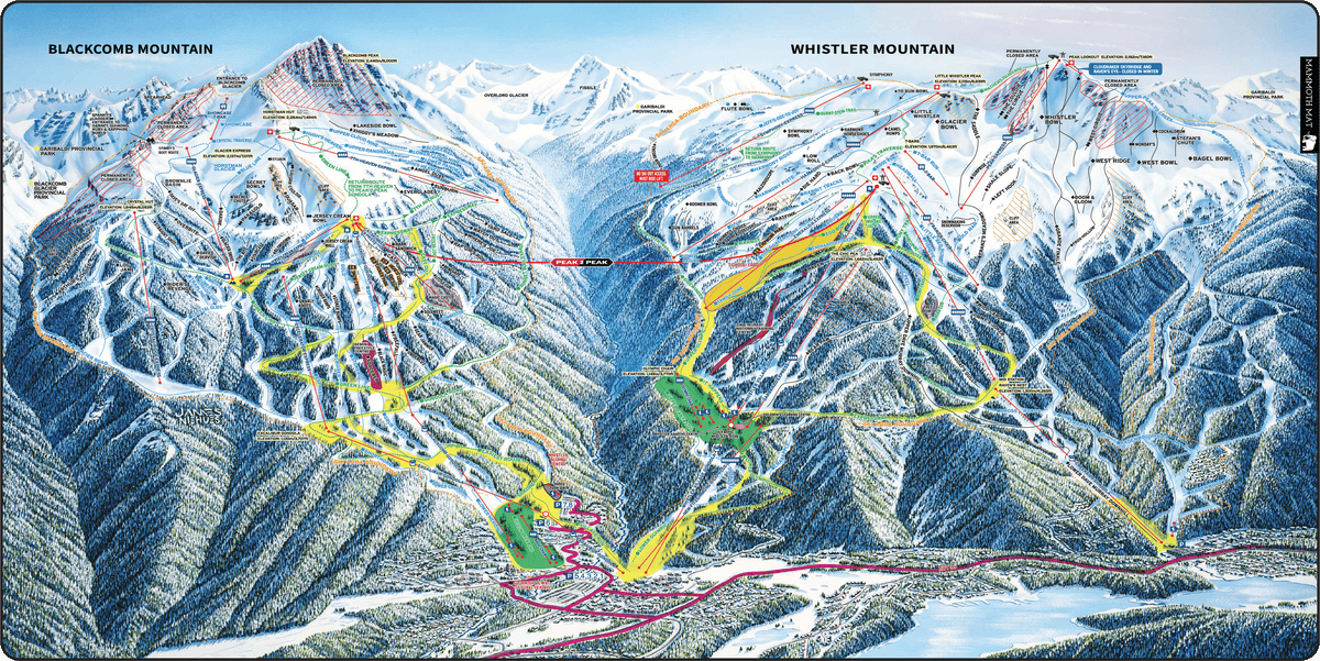 Whistler Blackcomb Trail Map Mat